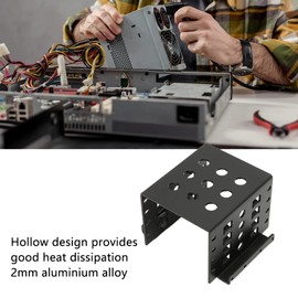 2.5in HDD Mounting Rack, HDD Mounting Bracket Kit, Internal Drive Bay Converter Mounting Bracket for HDD SSD, Aluminium Alloy Drive Bay Supports SATA IDE (Black)