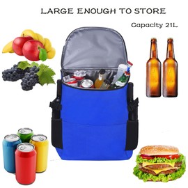 Insulated Leak Proof Cooler Backpack - Lightweight Foldable Cooler Bag for Men & Women, Yeti Backpack Cooler Style, Perfect for Camping Hiking Picnic Beach Travel. (Gemstone Blue)