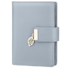 JUYANO Women's Small Purse with RFID Blocking, Large Capacity Wallet with 12 Card Slots, Zip Chain and Lanyard for Daily Use and Travel, lightblue