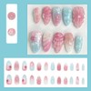 24 Pcs Pink Ombre Press on Nails Short Almond Nail