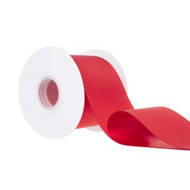 Ribbonitlux 75mm wide Double Sided Satin Ribbon 22 Meters (250-Red, Set For Gift Wrapping, Party Decor, Sewing Applications, Wedding and Craft