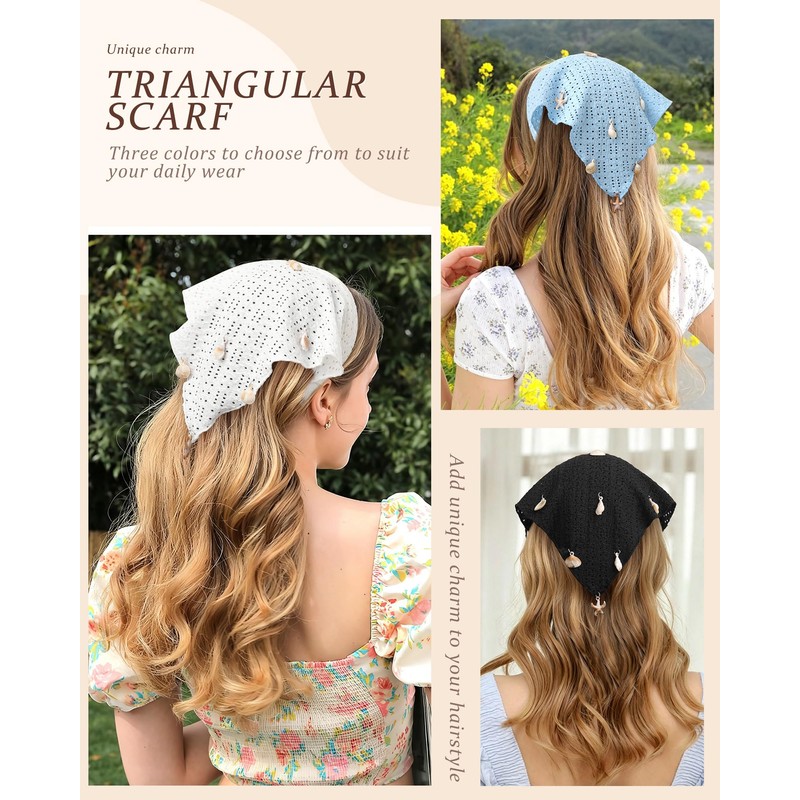 3 Pcs Boho Bandana Headbands for Women Hair Scarf Headbands