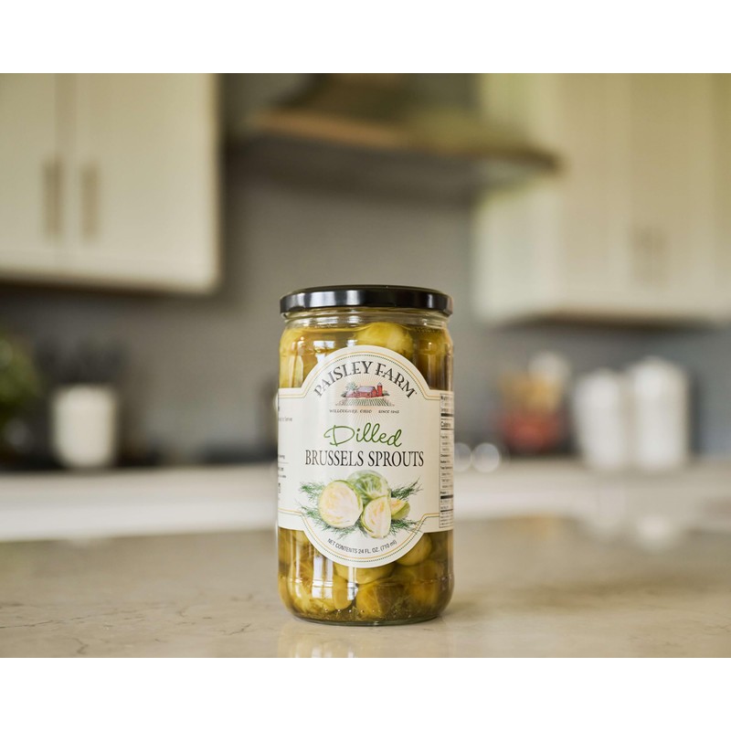 Paisley Farm Dilled Brussels Sprouts, 24oz Jars – 6 Pack