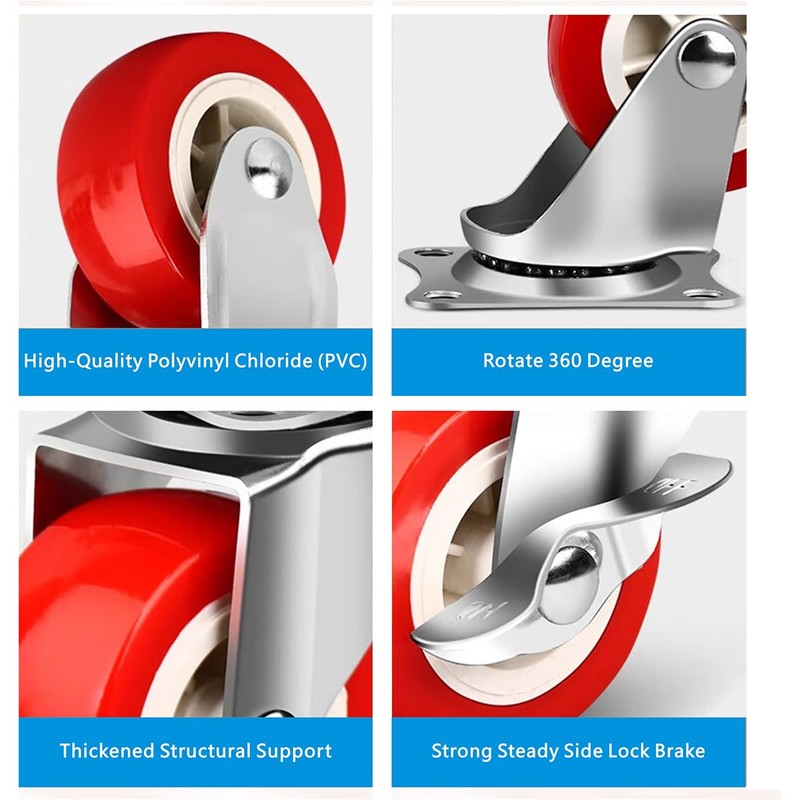 1.5 Inch Caster Wheels, Heavy Duty Casters Wheels with Brake