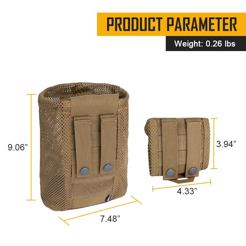 IDOGEAR Tactical Molle Dump Pouch Foldable Mag-Net Drawstring Recycle Pouch