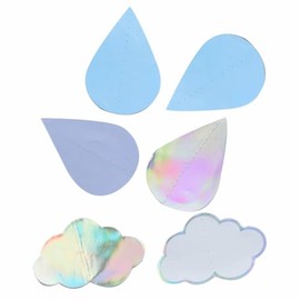 Baby Shower Shimmer Cloud Decorations Droplet String Lightweight Hanging Garland Raindrops Ideal For Wedding Birthday Graduation Christmas Party Decoration 213cm (6pack)