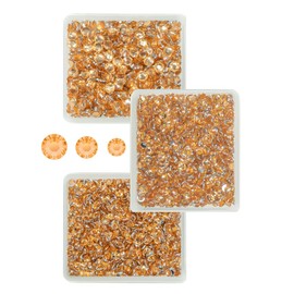 qiipii Caramel Golden Crystal Resin Rhinestones for Crafting 3mm 4mm 5mm Flatback Stones Non-Hotfix Diamonds Crystals Gems Charms for Nails Face Eyes Makeup Tumblers Bottles DIY Crafts Clothes Shoes