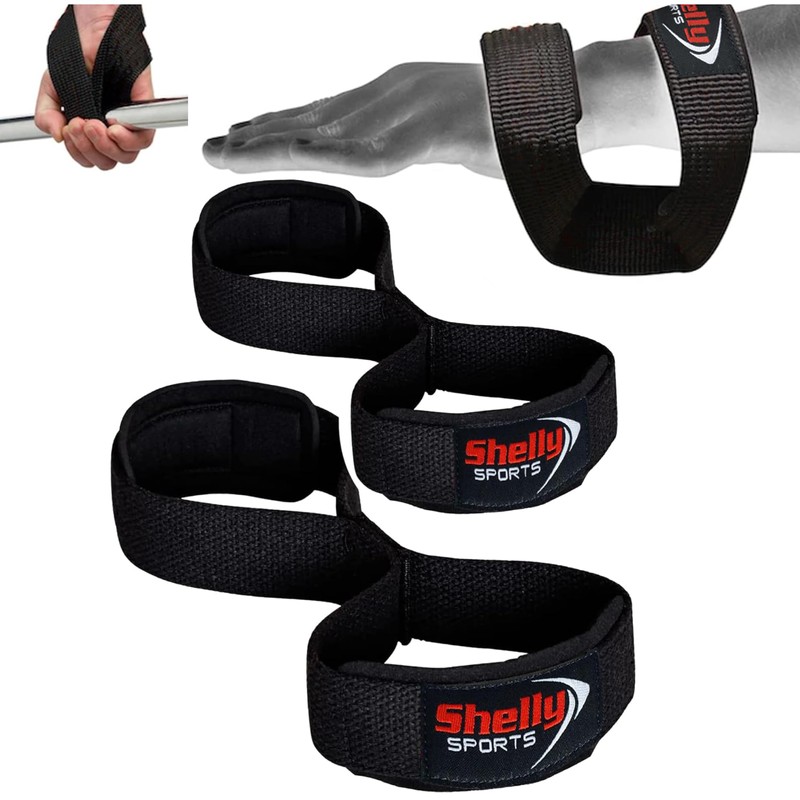 Shelly Weight Lifting Straps Figure 8 with Padded Cuff Wrist