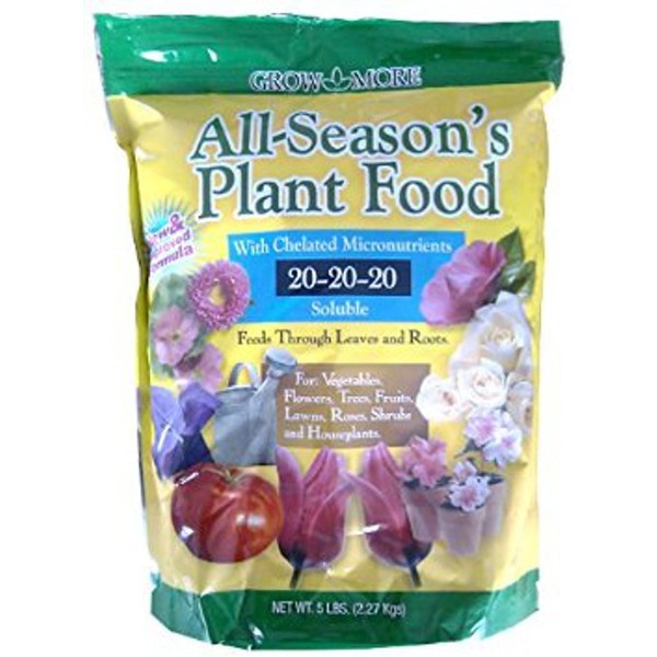 Grow More 7431 All Season's Fertilizer 20-20-20, 5-Pound,Brown/A (Single Pack)