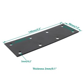 4 Pack Flat Straight Brace Brackets, ULIFESTAR Black Stainless Steel Mending Bracket Plate Metal Shelf Support Fixing Joining Plate for Furniture,Wood,Shelves,Cabinet with Mounting Screws