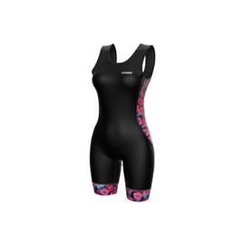 Sparx Women Premium Triathlon Padded Suit Back Hole Triathlon Suit Race Suit Swim Bike Run Suit (Pink Floral, S)
