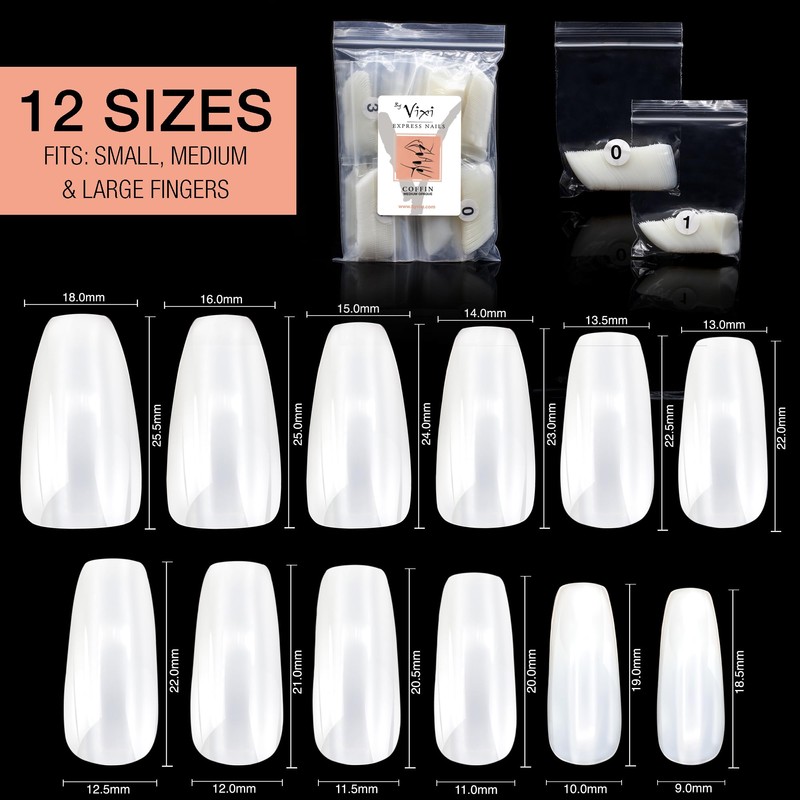 By Vixi Medium oval nail set, free glue and preparation