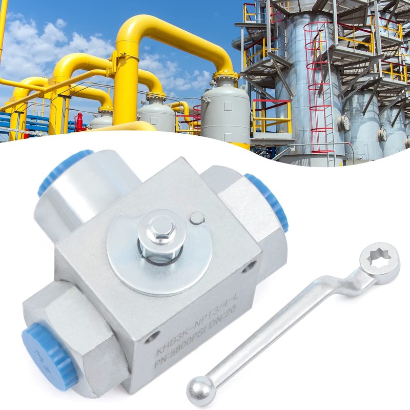 3 Way Hydraulic Ball Valve, 3/4 in NPT Female Hydraulic