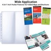 30 Pack 60 Pockets 4.5x11” Folded Map Sleeves, Ultra-Clear Brochure