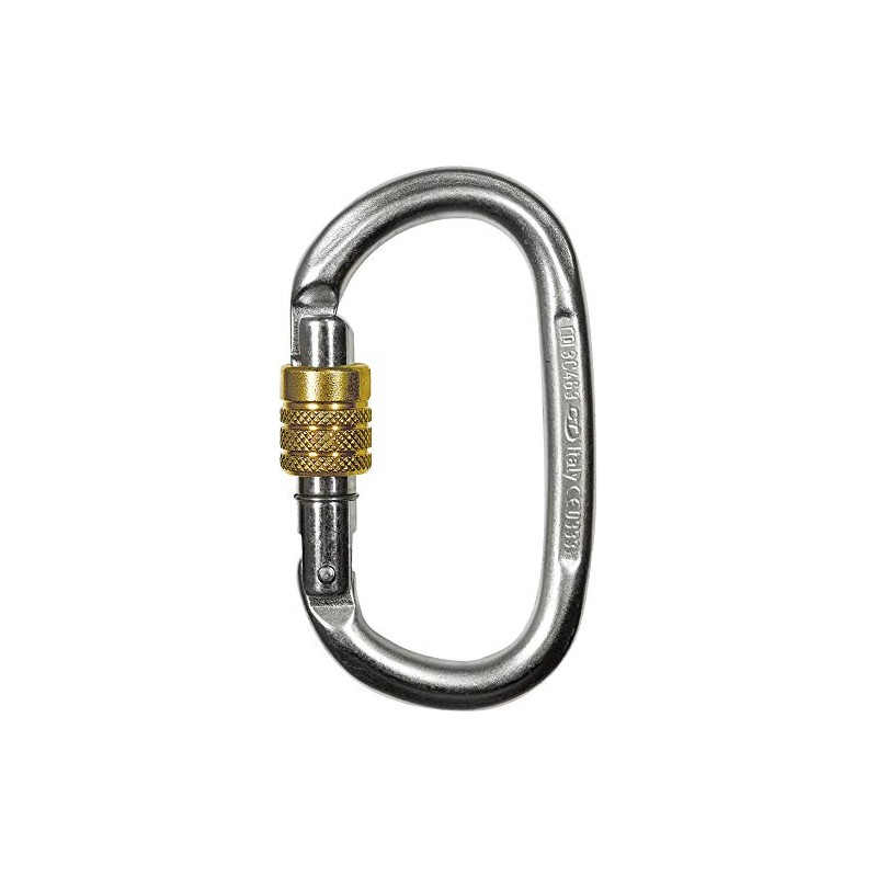 Climbing Technology Pillar Steel Oval Carabiner with SG Steel Ring,