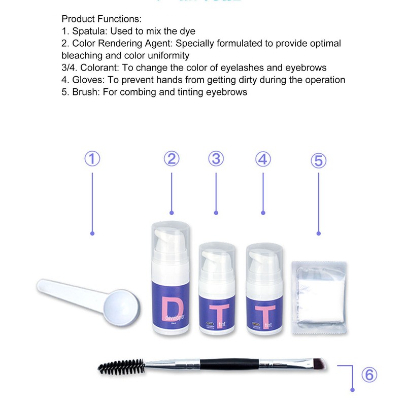 Eyebrow Tint Kit Semi Permanent High Pigment Instant Result Long