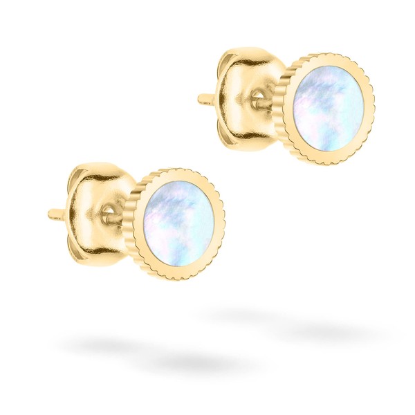 Tamaris TJ Stud Earrings, Stainless Steel, Mother of pearl.