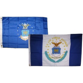 2x3 2'x3' Wholesale Combo USAF Air Force & Airforce Retired Flags Flag