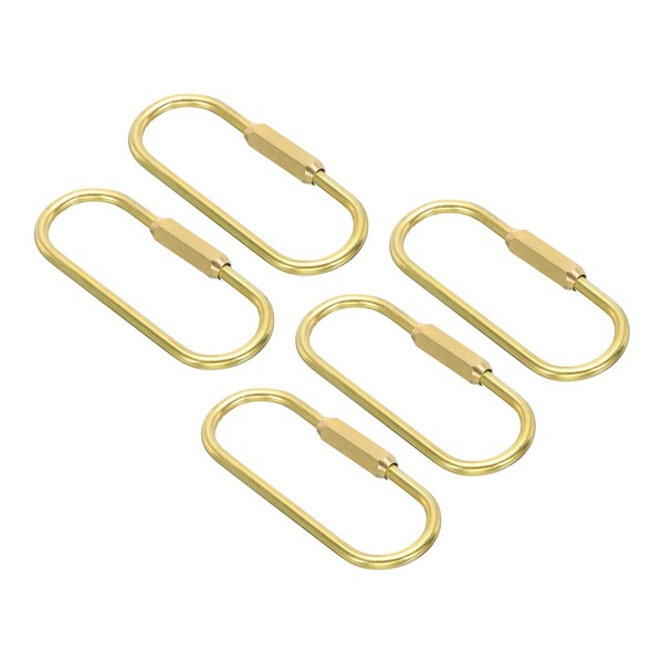 PATIKIL Brass Key Ring, 5 Pack Pure Brass Screw Lock