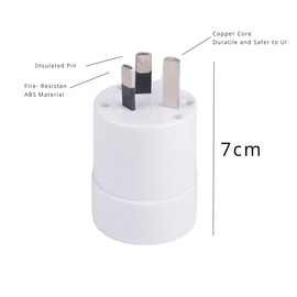 1 PCS SAA Approved UK/US Plug Convert to 3-Pin Australian/New Zealand/USA EU Socket,UK/US/JP/CA CN to AU/NZ Adaptor Plug with Insulated Pins