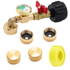 Newthinking Propane Refill Adapter for 1lb. Tanks, Propane Tank Adapter with Valve and Gauge, Fill 1 lb Bottles from 20 lb Tank, Fit QCC1 / Type1 Propane Tank and 1 lb Cylinder Bottle Connector