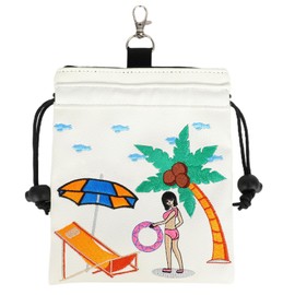 Golf Valuables Bag | PU Leather Golf Tee Storage Bag,Golf Ball Storage Bag with Metal Carabiner for Men, Women, Teens,