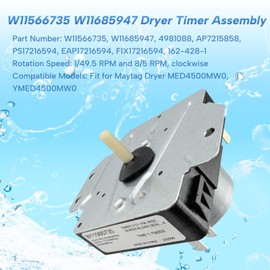 Qiqimingxin W11566735 W11685947 Dryer Timer Assembly Replacement Fit for Maytag Dryer MED4500MW0 YMED4500MW0 Replaces 4981088 AP7215858 PS17216594 EAP17216594 FIX17216594 162-428-1