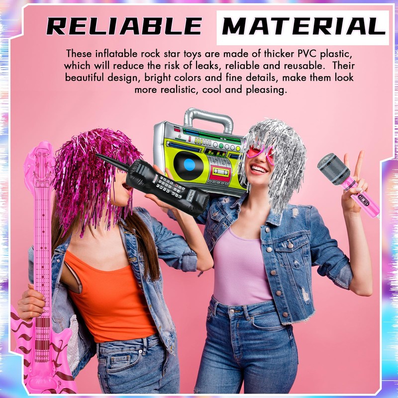 LaRandom Inflatable Instrument Party Props Toy Set 12 Pcs Inflatable