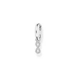 Thomas Sabo CR704-051-14 Women's Single Hoop Earrings Infinity Zirconia 925 Sterling Silver, Silver, Cubic Zirconia