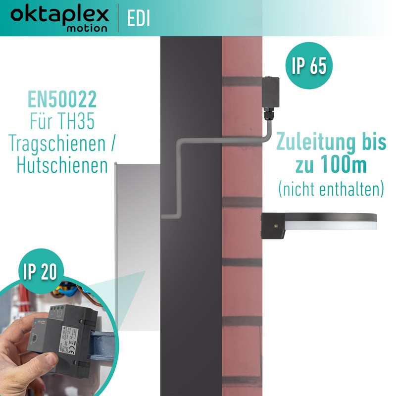 Oktaplex Set of 2 EDI Twilight Switches DIN Rail 35