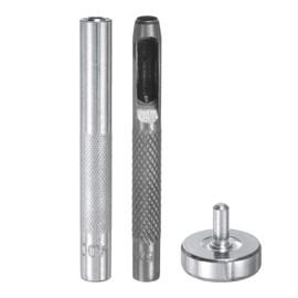 HARFINGTON Eyelet Hole Punch Die Tool 6mm/0.24" Leather Hollow Hole Punch 6mm Installation Tool 45# Steel Eyelet Grommet Setting Tool Kit with Base for Fabric Clothing Crafts Bags