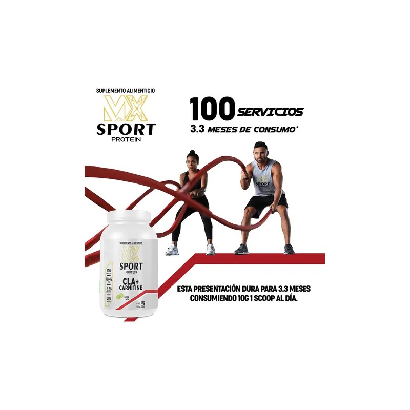 Cla + Carnitina Mx Sport 1kg Preentreno 100servicios Sabores