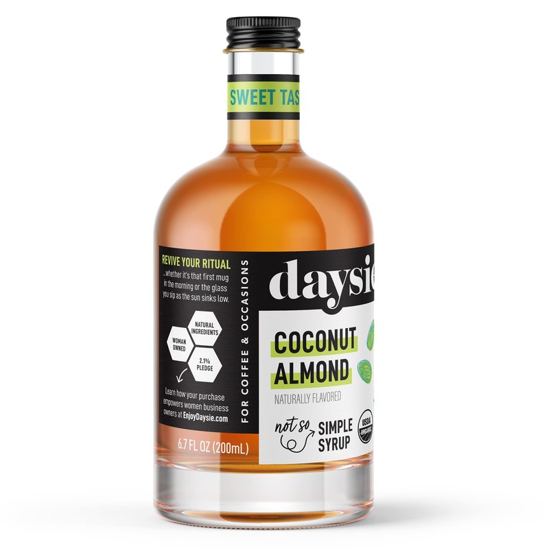 Daysie Coconut Almond (3-Pack) Certified Organic Syrup, 200ml