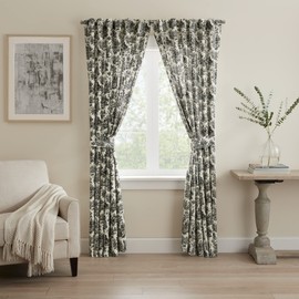 Waverly 15402052084OYX Floral Window Curtain, 52" x 84", Onyx