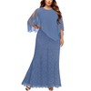 Mother of Bride Dress Plus Size Dusty Haze Blue Women