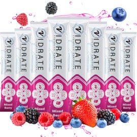 Electrolytes Powder - Hydration Sachets Packed with Vitamins - Zero Sugar Rehydration Sachet with No Artificial Sweeteners & Preservatives by ViDrate - Mixed Berry Small Pack, 8 Electrolytes Sachets