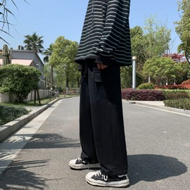 Arynna Goth Baggy Cargo Pants with Pockets for Men Women Y2K Straight Leg Joggers Casual Streetwear Loose Pants