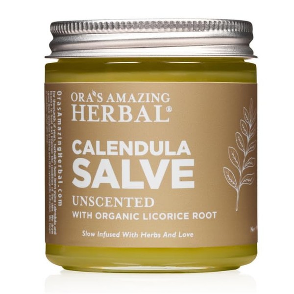 Ora's Amazing Herbal Calendula Salve, Calendula Cream, Drawing Salve, Calendula Ointment, Coconut Free Salve Made with Organic Calendula and Licorice Root, 4 oz