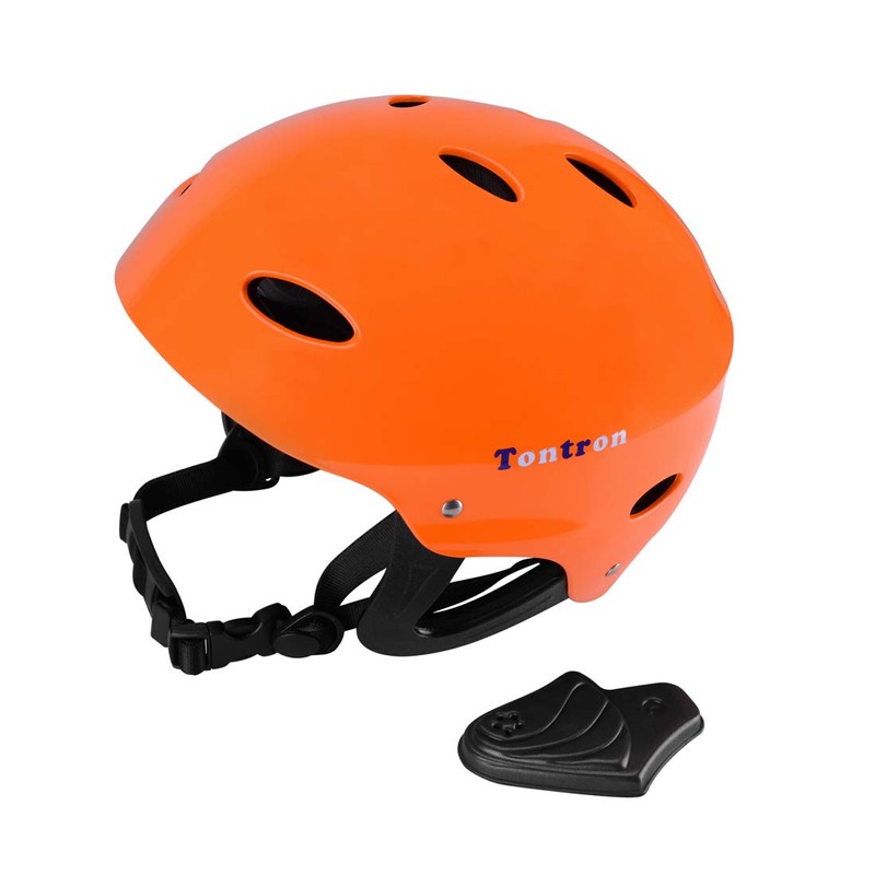 Tontron Wakeboard Kayak Kitesurf Water Sports Helmet (Glossy Orange, M)