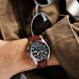 SIMYYO Quick Release Leather Watch Band Genuine Leather for Men and Women Replacement Strap 14mm 16mm 18mm 20mm 22mm 24mm