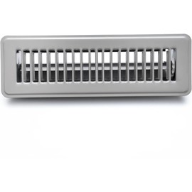 HVAC Premium 4" X 8" Floor Register with Louvered Design - Heavy Duty Rigid Floor Air Supply with Damper & Lever - Outer Dimensions [ 5.5 X 9.5] - Light Grey
