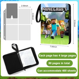 Anime Scrapbook for Cards 400 Cards Capacity Trading Cards Album Portfolio Folder Book Portable Waterproof Card Holder Card Collection Collector's Book A