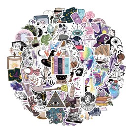 Generic Generic 100 Stück Vintage-Aufkleber-Set, wasserfeste Hexen-Aufkleber für Koffer, Laptop, Fahrrad, Scrapbook, Motorrad, Skateboard, coole Apotheke-Aufkleber für Jugendliche und Erwachsene, Stic