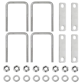 Pack of 4 U Shackles, U Screw, U-Bolts, U-Bolts, Square Stainless Steel U Screws, Heavy Duty, with Frame Plate Washers Durable, for Towing, Cars, Ships