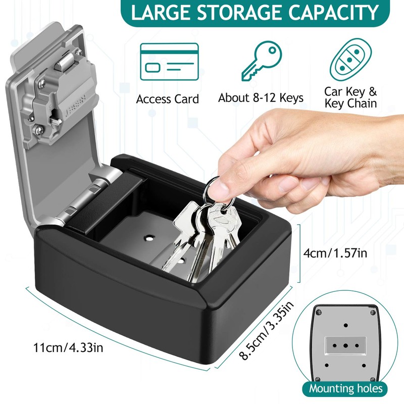 Faneam Waterproof Key Safe with Number Code, Outdoor Key Safe,