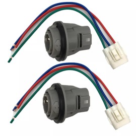 IBVIBV 2 Front Turn Signal Light Socket Connector Harness W 3Wire Kit Compatible w