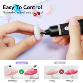 Bevimee 3D Nail Gel, Clear Sculpting Gel for Nail Art No Wipe Molding Gels For Nails, Easy To Sculpture Gels for 5D Nail Design, Nail Charm, Liner, Drawing, Embossing Nail Decoration DIY Manicure