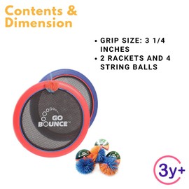 Playlearn Trampoline Tennis Set Throw and Catch Ball Disc Play for Kids-Toss and Catch Game Children Bat Ball Catcher Set-Trampoline Paddle Ball For Outdoor Games