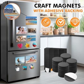 Aertiavty Imanes redondos con respaldo adhesivo, 120 piezas de imanes para refrigerador de 5 cm, puntos magnéticos adhesivos, imanes pegajosos de 80 m