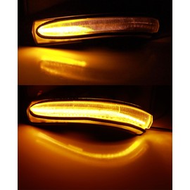 iJDMTOY Semi-Clear Lens Full LED Strip Dynamic Sequential Blink/Flow Side Mirror Turn Signal Light Assembly Kit Compatible with 2004-2008 Acura TSX (Euro Accord), 2003-08